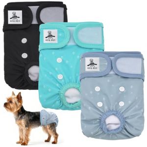UFO PET Culotte Chiennes Chaleurs S R&eacute;utilisables, Couche pour Chien Femelle Lavables (Lot de 3), Culotte tr&egrave;s Absorbantes pour Chien avec Fermeture Forte et Flexible (UFO PET-FR, neuf)