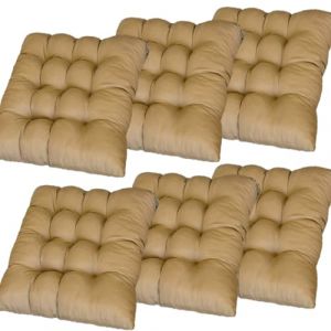 Mozzeilee Lot de 2/4/6/8 coussins de chaise, 40 x 40 cm, pour intérieur et extérieur avec sangles antidérapantes, pour bureau, terrasse, jardin, salle à manger, salon, canapé, chaises en osier (café (Mozzeilee, neuf)