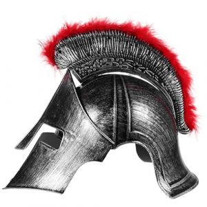 Beavorty Casque Romain Argenté pour Homme Accessoire de Costume de Soldat Antique Casque de Guerrier Viking et Gladiateur pour Cosplay Bal Costumé et Carnaval Léger et Portable (T Innovation·HX, neuf)