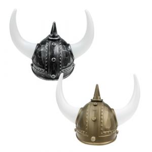 MUCKLILY 2pi&egrave;ces Chapeaux M&eacute;di&eacute;vaux pour Adultes Casques &agrave; Cornes de Taureau pour Carnaval Coiffes Nordiques pour Halloween Accessoires de D&eacute;guisement pour F&ecirc;te Renaissance (Senike, neuf)