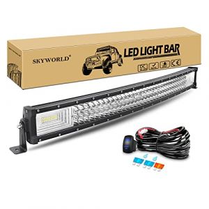SKYWORLD Barre Lumineuse LED de Travail, 82cm 405W Slim incurv&eacute;e Offroad LED Lampe Barre Led 4x4 Feux anti-brouillard Rampe avec 12V Rocker c&acirc;blage pour v&eacute;hicule camion tracteur atv utv suv bateau (SKYWORLD-EU, neuf)
