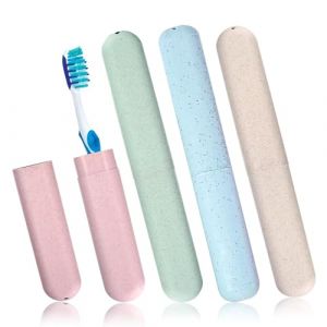 YTSMFL Lot de 4 étuis pour brosse à dents - Étui de voyage portable - Pour voyage, famille, bureau, Vert, bleu, beige, rose, Simple (yangjiangshiyuanwanshangmao, neuf)