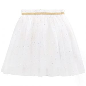 CAMILIFE Enfant Fille Jupe Tutu Ciel &Eacute;toil&eacute; Paillettes Jupe Princesse Mini Jupe Jupe de Tulle Jupe de Ballet avec Taille &Eacute;lastique Adorable Mode - Blanc Taille du Fabricant 130 (Camilife, neuf)
