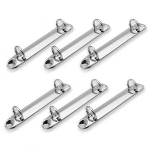 Lot de 6 m&eacute;canismes de reliure &agrave; 2 anneaux, clip en m&eacute;tal en forme de O, longueur : 123 mm, ouverture : 25 mm, m&eacute;canisme de classeur &agrave; anneaux, clip en m&eacute;tal, pour agenda, mini albums, cahiers (Rutovex, neuf)
