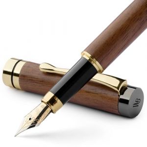 Wordsworth & Black's Ensemble Stylo Plume, Bois De Bambou De Luxe - Pointe Extra Fine, Coffret Cadeau ; 6 Cartouches D'encre, Convertisseur De Recharge D'encre - Calligraphie [Bois Brun] (Wordsworth & Bl&auml;ck, neuf)