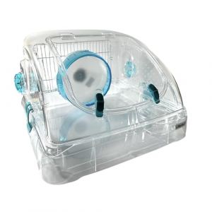 LillipHut Cage pour hamster &ndash; Habitat pour petits animaux avec accessoires, design durable et compact pour hamsters, gerbilles et petits animaux domestiques (bleu, d&ocirc;me) (Pawz Please, neuf)