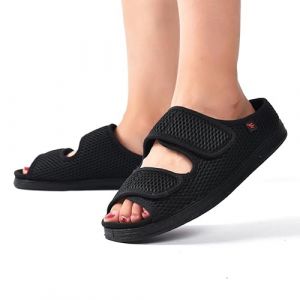 IBLUELOVER Chaussons Diab&eacute;tiques Hommes Femme Sandale de R&eacute;&eacute;ducation Orthop&eacute;dique Pantoufle Sant&eacute; pour &Acirc;g&eacute;es Pieds Enfl&eacute; Gonfl&eacute;e Chaussures de Marche R&eacute;glable Scratch Sandale Et&eacute; Antid&eacute;rapante (IBlueloveruk, neuf)