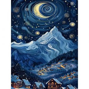 HEIBAGO Ciel &Eacute;toil&eacute; Diamond Painting pour Adulte, 5D Paysage Diamond Painting Complet Diamant Kit, DIY Diamant Broderie Strass Point de Croix Montagnes Cristal Painting pour Murale D&eacute;coration 30x40cm (JINYULIANG, neuf)