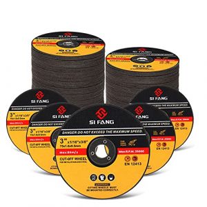SI FANG Lot de 25 disques de coupe en acier inoxydable 75 mm x 1,6 mm x 9,5 mm pour meuleuse d'angle, Disque à tronçonner fin de 1,6 mm d'épaisseur, Disque à découper les métaux (SI FANG TOOL, neuf)