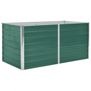 vidaXL Jardinière Pot de Fleurs Bac à Plante Pot de Plante Bac de Fleurs Légumes Herbes Jardin Extérieur 160x80x77 cm Acier Galvanisé Vert (shop.nova, neuf)