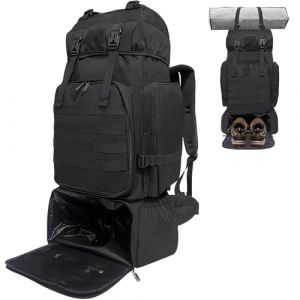 Lizbin Sac &agrave; dos de randonn&eacute;e, sac &agrave; dos tactique militaire Molle de 80 L, sac &agrave; dos de camping avec compartiment &agrave; chaussures, sac &agrave; dos l&eacute;ger pour homme, sac &agrave; dos de voyage, sac &agrave; dos de survie sac (Lizbin, neuf)