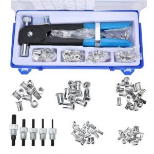 BOOMSTART Kit de Pince Ecrou Riveter, Pince &agrave; Ecrou Aveugle, 86pcs &Eacute;crou M3 M4 M5 M6 M8 et Pince, Pince a Sertir Insert Filet&eacute; Set (BOOMSTART, neuf)