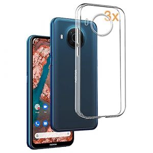 REY [Lot de 3] Coque pour Nokia X10 - Nokia X20, TPU Transparent en Silicone, Ultra Fine 0.33mm (REY &reg;, neuf)