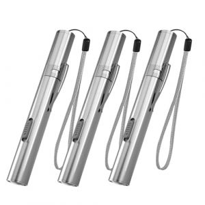 WholeFire Mini Lampe de poche LED USB Diagnostic Médical, Lampe de poche étanche et rechargeable en acier inoxydable avec clip de poche + câble USB pour les mécaniciens (3 pièces) (SHANGTUO  Deal, neuf)
