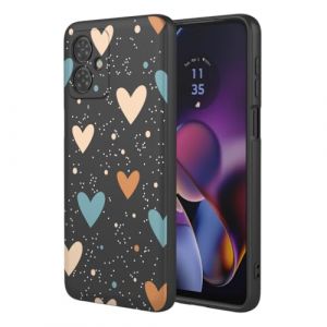 SEAHAI Coque pour Motorola Moto G54 5G, Très Mince Silicone Liquide Gel Souple Housse avec Modèle Animal de Fleurs Mignonnes, Élégant Matte TPU Bumper Antichoc Étui - Noir S04 (Liner-EU, neuf)