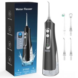 Jet Dentaire Hydropulseur Portable, Jet Dentaire Sans Fil Rechargeable avec 4 Modes Capacit&eacute; de 310 ml IPX7 &Eacute;tanche (Setonia, neuf)