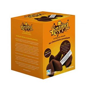 Biscuits avec Message de Happy, Biscuit de Fortune Végétaliens au Chocolat, Boîte de 10 avec Messages Inspirants (1 boîte avec 10 Biscuits de 6 g) – Fortune Cookies Uniques (effects marketing, neuf)