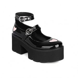 Chaussures &agrave; Plateforme Mary Jane &agrave; Semelle &eacute;paisse pour Femme - Style Gothique - Lolita - Chaussures Vernies, Style 23, 38.5 EU (ToBe-One, neuf)