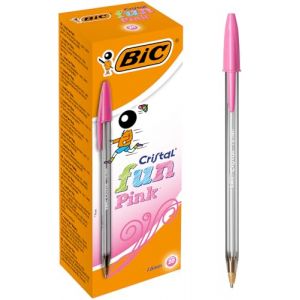 BIC Cristal Fun Stylos-Bille Pointe Large (1,6 mm) - Rose, Boîte de 20 (DLM Direct FR, neuf)