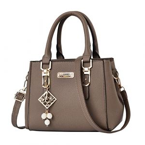Vente Flash Du Jour Et Soldes Sac &agrave; Main Femme PU Simili Cuir Femme Cabas Pour Travail El&eacute;gant Vintage Bandouli&egrave;re Amovible Compartiment Zipp&eacute; Porte Monnaie Et Sac &agrave; Main Top Grip Sac &agrave; Bandouli&egrave;Re (JuJumaend, neuf)