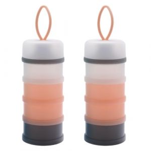Boite Doseuse de Lait Empilable, 2PCS Doseur De Lait 4 Compartiments Bo&icirc;te Doseuse &agrave; Poudre de Lait Distributeur De Lait en Poudre Bo&icirc;te &agrave; Lait en Poudre pour B&eacute;b&eacute; R&eacute;cipient de Lait en Poudre (Haptre, neuf)