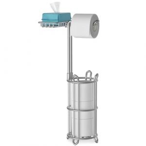 Porte Papier Toilette sur Pied, Porte-Rouleau, för Cuisine, Convient pour Les WC et salles de Bain, 4 Rouleaux de réserve (XINZHUOXIN, neuf)