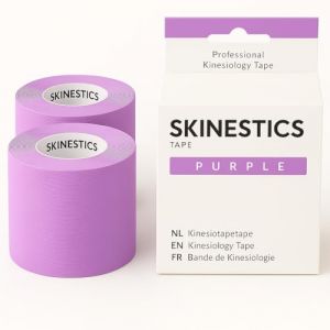 Skinestics | Bandes de Kin&eacute;siologie Violet | 2 Rouleaux | 600cm x 5cm | Genou, Cheville | K Tape, Strap Sport, Leukotape | Kinesio Tape & Bande Strapping Adh&eacute;sif | Ruban Athl&eacute;tique &Eacute;lastique (House of Healthbrands, neuf)