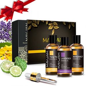 MAYJAM Coffret Huiles Essentielles 3 * 30ml Ylang Ylang Lavande Bergamote Huiles Essentielles, Coffret Cadeau D'Huiles Essentielles D'AromathéRapie Pour Diffuseur, Humidificateur (UTOPB-FR, neuf)