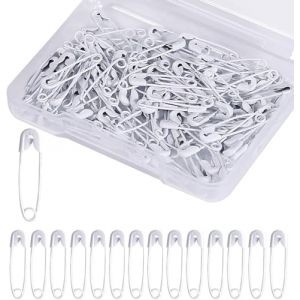 500 Pièces Épingles de Sûreté Petit,BetterJonny 19mm Mini Épingles a Nourrice Épingles de Sûreté avec Étui Epingles a nourrice Résistantes à la Rouille pour Couture Vêtements Bricolage(Blanc) (BASICON, neuf)