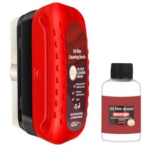 Flintronic Dissolvant De Film D'huile, avec liquide de recharge de 50 ml, Automotive Oil Film Cleaning Brush, Nettoyant Pour Pare Brise Voiture, Outil De Nettoyage pour Verre, Pour Pare-brise (XJYEU, neuf)