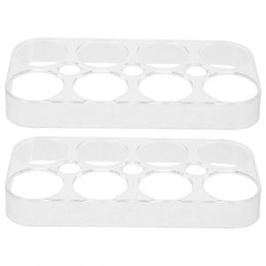 Hemoton Lot de 2 plateaux à œufs pour réfrigérateur Peut contenir jusqu'à 8 œufs en plastique Plateau de présentation d'œufs empilable Organisateur d'œufs pour le plan de travail de la cuisine (NANAU, neuf)