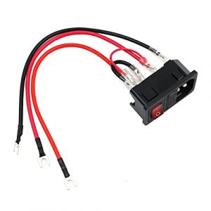 POFET Interrupteur d'alimentation pour imprimante 3D Prise de Type U 10A 220V/110V Interrupteur d'alimentation/Module de Prise Adaptateur avec Un fusible pour imprimante 3D (POFET EU, neuf)