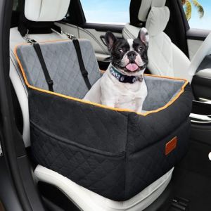 HEGGCOOE Siège de voiture pour petit chien, siège rehausseur en mousse à mémoire de forme avec coussin épais pour chiens de taille moyenne de moins de 15,9 kg, lit amovible et lavable avec poches de (shengduna, neuf)