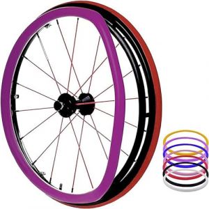 1 paire de housses de main courante pour fauteuil roulant, 22/24 pouces, en silicone, antidérapantes, résistantes à l'usure, pour jantes de fauteuil roulant, pour poignées de roue arrière de fauteuil (zhang yingAA, neuf)