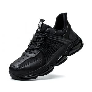 IYVW ABLFZ309 Chaussure de Securite Homme Femmes Montante Confortable Basket de Sécurité Ultra Légère Chaussures de Travail Noir 50 EU (IYVW, neuf)