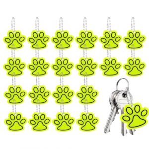 JUGUTA 20 Pièces Pendentif Réfléchissant, Pendentif Réfléchissant De Patte De Chien Porte-Clés Réflecteur Sécurité Pendentif Réfléchissant Pour Sac À Dos Cartable Vélo Marche Poussette (ROXYROX FASHION, neuf)