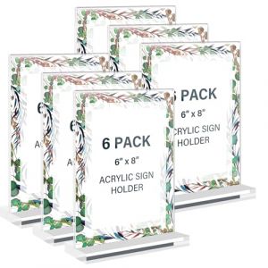 Pr&eacute;sentoir de Table A5: 6 Pi&egrave;ces Porte Affiche A5, Porte Menu Transparente Acrylique, Pr&eacute;sentoir A5, Chevalet de Table, Porte Menu Restaurant, Porte Presentoir pour Menu, H&ocirc;tel, Mariage, Cadre Photo (IKSETERATA, neuf)