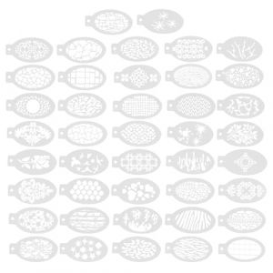 TOYANDONA Pochoirs pour Maquillage du Visage et Peinture Corporelle 42 Pièces Motifs Variés Légers et Portables Matériel de Maquillage Créatif pour Décoration Faciale Corps et Cosplay (Y HEART, neuf)