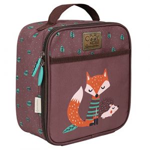 PERLETTI Sac Isotherme Repas Imprim&eacute; Renard H&eacute;risson pour Enfant - Fille Garcon avec Poche Int&eacute;rieure - Lunch Bag Boite a Gouter Pique Nique Ecole Maternelle Primaire - 21x22x11 cm (Renard) (PERLETTI, neuf)