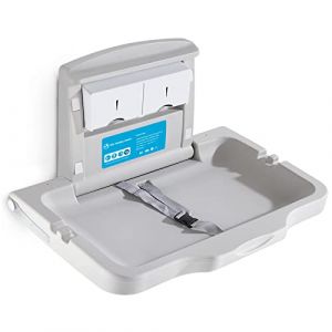 KSITEX Table &agrave; langer pour b&eacute;b&eacute;, murale, Unit&eacute; de changement de b&eacute;b&eacute;, Station de changement de b&eacute;b&eacute; avec sangle de s&eacute;curit&eacute; et bo&icirc;te &agrave; mouchoirs,Table &agrave; langer pour nourrissons commerciales (KSITEX Louder, neuf)