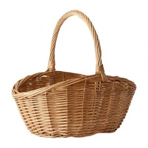 Panier en Osier Naturel de Grande Capacit&eacute;, Panier de R&eacute;Colte Pastoral Tiss&eacute; Conteneur Portable avec Poign&eacute;E pour Pique-Nique, Jardin, Cadeaux (Bkazwe, neuf)