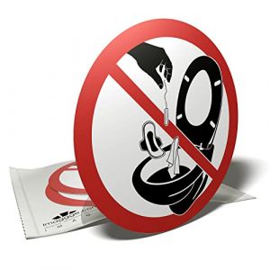 imaggge.com Autocollant pour cuvette de toilettes - Ne rien jeter dans les WC - 3 stickers ronds - 9,5cm (imaggge. com, neuf)
