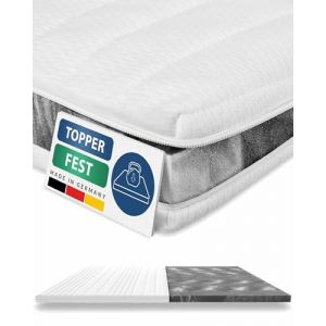 AM Qualitätsmatratzen - Surmatelas 180 x 190 cm Dur - Housse de surmatelas Amovible et Lavable - Surmatelas Ferme 180x190 Mousse 6 cm - Topper pour Un Bon Sommeil - 180/190 (AM Quality, neuf)