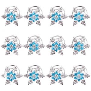 Umibow Lot de 12 épingles à cheveux en spirale en forme de flocon de neige - Pour mariage - Avec strass - Bleu (Umibow, neuf)