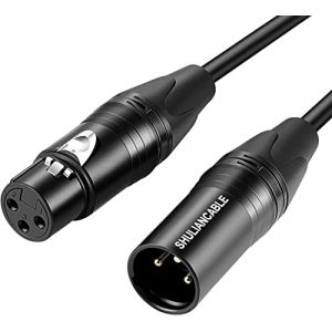 SHULIANCABLE C&acirc;ble XLR, Professionnel sym&eacute;trique M&acirc;le vers Femelle Microphone Cable, Compatible avec Microphone, Table de Mixage, Cam&eacute;ra, Amplificateur, Alimentation Fant&ocirc;me, Hautparleur (8M) (shulian, neuf)