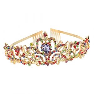 Beaupretty couronne de mari&eacute;e d&eacute;corations de c&eacute;libataire strass color&eacute;s reine du bal rencontr&eacute; couronne princesse couronne de princesse diad&egrave;me de robe de mari&eacute;e accessoire de diad&egrave;me alliage (lorianca, neuf)