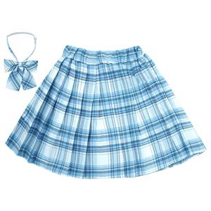 Maeau Jupe Plissée Écossaise Enfant Fille Jupe à Carreaux Courte Mini Kilt Tartan Jupe Évasée École de Ecoliere Patineuse Tennis Collège et Jupes-Shorts Coton Taille Elastique Bleu 13-14 Ans 170 (YOUXINGEU (Livraison sous 5 à 12 jours）, neuf)