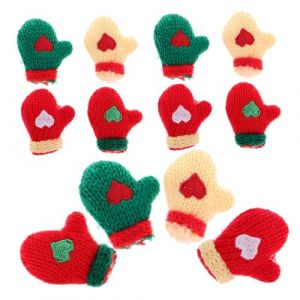 TEMPNAP 16 Pièces Gants Miniatures Peluche de de Accessoires Décoratifs pour Maison de Poupée et Créations Diy Rouge Vert Vert Rouge (slingdkiy, neuf)