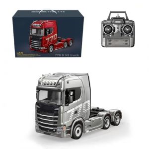 WANENGEDIY Tracteur télécommandé, échelle 1/18, 6 x 4 770S, semi-remorque télécommandée avec traction arrière, modèle de véhicule de construction pour adultes (WANGXSOTWE, neuf)