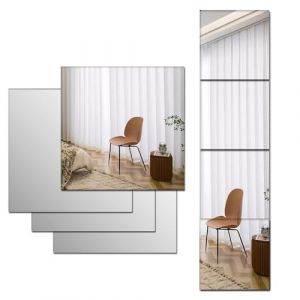 Beser Lee Lot de 4 grands miroirs muraux en acrylique pleine longueur pour murs, miroir en plexiglas HD, incassable, miroir de maquillage, entraînement à la maison, salle de sport, couloir (OuiouiMarke(Livraison express à partir de 5 euros), neuf)